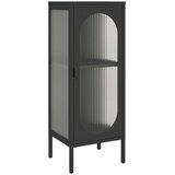 vidaXL Komoda črna 40x35x105 cm steklo in jeklo | Shoptok.si