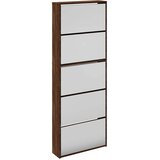 Ormarić za cipele s ogledalom 5razine Smeđi hrast 63x17x169,5cm | shoptok.hr