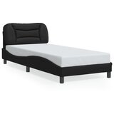  The Living Store Posteljni okvir z vzglavjem črn 90x200 cm blago - Posteljni Okvir, (21525193) | Shoptok.si