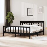 vidaXL Okvir za krevet od masivnog drva crni 200 x 200 cm cijene