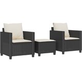  3-dijelni bistro set s jastucima crni od poliratana | shoptok.hr