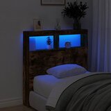 Ormarić za uzglavlje LED boja dimljenog hrasta 100x17x102 cm | shoptok.hr