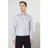 ALTINYILDIZ CLASSICS Men's Gray No Ironing Tailored Slim Fit Slim Fit Classic Collar 100% Cotton Non-Iron Shirt. Cene