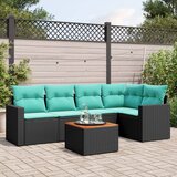  6-dijelni set vrtnih sofa od poliratana s jastucima crni | shoptok.hr