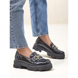 Resti Patent Leather Women's Loafers with Decoration Black Velvet | Shoptok.si