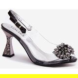 VINCEZA Transparent High Heels With Crystals | Shoptok.si