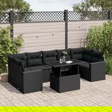 vidaXL 8-dijelni set vrtnih sofa od poliratana s jastucima crni | shoptok.hr