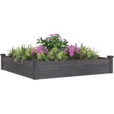  Povišena vrtna gredica s oblogom siva 120x120x25 cm od jelovine | shoptok.hr