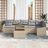  Sjedeća garnitura za vrt s jastukom 7 pcs Bež i svijetlo siva | shoptok.hr