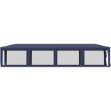 Šator za zabave s 10 mrežastih bočnih zidova plavi 3x12 m HDPE | shoptok.hr