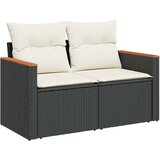  10-dijelni set vrtnih sofa s jastucima crni poliratana bagrem | shoptok.hr