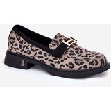 VINCEZA Leather Patent Loafers Leopard 66790 Black | Shoptok.si