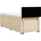 vidaXL Box spring postelja z vzmetnico krem 80x200 cm blago | Shoptok.si