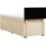 vidaXL Okvir kreveta s oprugama i madrac krem 80x200 cm od tkanine | shoptok.hr