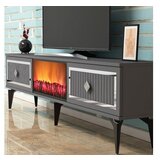 Hanah home flame fireplace - anthracite, silver anthracitesilver tv stand | ePonuda.com