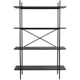 White Label Črn kovinski regal 120x180x40 cm Marcio – | Shoptok.si