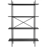 Črn kovinski regal 120x180x40 cm Marcio –