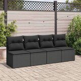 vidaXL 4-dijelni set vrtnih sofa od poliratana s jastucima crni bagrem | shoptok.hr