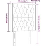  Uzglavlje s ušima ružičasto 83x16x118/128 cm baršunasto | shoptok.hr