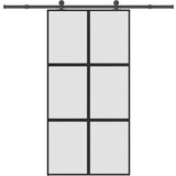 vidaXL Drsna vrata z opremo 102,5x205 cm kaljeno steklo in aluminij | Shoptok.si