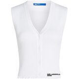 Karl Lagerfeld Majice brez rokavov KLJ Light Knit Top B2W18024 Bela Cene