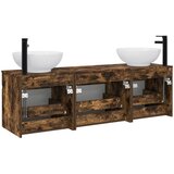  Set ormarića za kupaonicu 3 kom. Dimljeni hrast Smeđa 49 x 44,5 x 66,5 cm | shoptok.hr