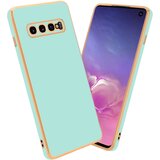 Cadorabo Ohišje, združljiv s Samsungom v sijajni metini zeleni barvi - Zlato - zaščitni pokrov iz fleksibilnega silikona TPU in z zaščito pred kamero, (20593964) | Shoptok.si