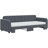 vidaXL Dnevni krevet na razvlačenje tamnosivi 80 x 200 cm baršunasti | shoptok.hr