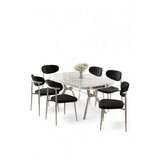 Hanah home Set trpezarijskog stola i stolica (7 delova) Olya White Marble Chrome Black | Eponuda.com