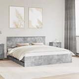  Krevetna konstrukcija s ladicama Betonski sivi 200 x 200 cm | shoptok.hr