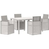  Vrtni set za objed s jastukom 5 pcs Bijela i svjetlosiva PP | shoptok.hr