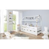 MID.YOU Postelja Traumhaus Bor, Bela, Masivno | Shoptok.si
