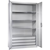 C+P Velika omara, zelo visoka, VxŠ 1950 x 1200 mm, globina 500 mm, vrata svetlo siva | Shoptok.si