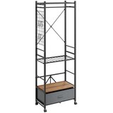 SoBuy Omarica Predal Kolesca Barva Temno Siva Les 60x32x175cm KLS23-SCH, (5000308865) | Shoptok.si