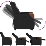  Naslonjač na podizanje od tkanine crni | shoptok.hr