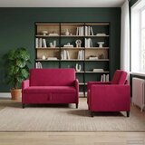  Set sofe s pohranom 2 kom. Vinska crvena Poliester - boja crnog vina Jednostruka + Dvostruka (110 cm) | shoptok.hr