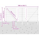 vidaXL heksagonalna ograja siva 1.2x10 m jeklo, ograjni stebri s konico 7 kos Ø32 mm 140 cm cinkano jeklo | Shoptok.si