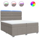  Krevet s oprugama i madracem smeđesivi 200x200 cm od tkanine | shoptok.hr
