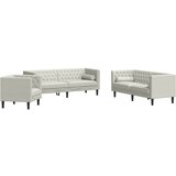  Chesterfield garnitura od 3 dijela s jastucima, krem baršunasta | shoptok.hr