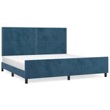 vidaXL Posteljni okvir z vzglavjem temno moder 200x200 cm žamet, (21118470) Cene