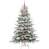 vidaXL Umetno Zložljivo Božično Drevo Bela 180 cm PE in PVC | Shoptok.si