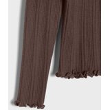Sinsay Rebrasti slim fit džemper s ukrasnim volanima i viskozom | shoptok.hr