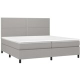  Box spring postelja z vzmetnico svetlo siva 200x200 cm blago, (20723920) | Shoptok.si