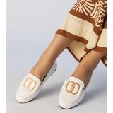 Gemre White women's moccasins with gold decoration Frada Cene