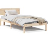 vidaXL Krevetna konstrukcija s uzglavljem 75x190 cm od čvrste borovine | shoptok.hr