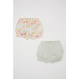 Defacto baby Girl Floral Combed Cotton 2-Pack Shorts Cene