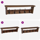  Vješalica Smeđa 50 x 10 x 14 cm Čvrsto mahagonijsko drvo | shoptok.hr