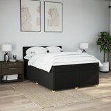  Krevet s oprugama i madracem crni 160x200 cm od tkanine | shoptok.hr