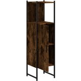 vidaXL Kopalniška omarica dimljeni hrast 33x33x120,5 cm inženirski les | Shoptok.si