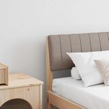 vidaXL Tapecirani uzglavlje Sivo-smeđa 180 cm Čvrsto borovo drvo | shoptok.hr